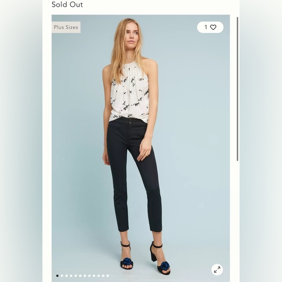 Anthropologie Essential Slim Trousers Black Size 4 NWT - Picture 1 of 7